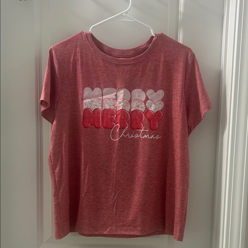 Shein Merry Christmas Kids Red T-Shirt